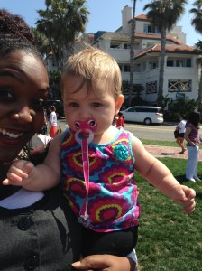 Meeting Sirena for the first time.  I think I was way more excited than she was!