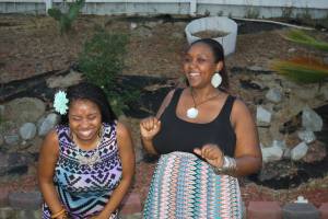 My friend Ebony and I are due just two weeks apart from each other!  We seriously probably were sisters in another life: we grew up in the same city, went to the same undergrad and graduate school, joined the same sisterhood, and now are having our first children just two weeks apart.  She is expecting her first son early October and though I was on bedrest I couldn't miss her baby shower!  This picture totally captures us with no words.