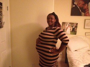 34 Weeks!  I looked so drained in this picture, but hey this is pregnancy!