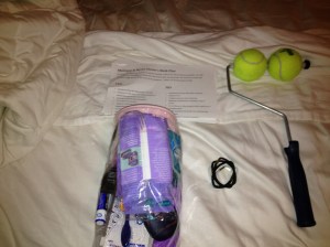 Toiletries for both Byron and I: 1. Hair ties 2. Birth plan 3. Travel sizes of: toothbrush, toothpaste, lotion, shampoo, conditioner, deodorant, chap stick, hair gel. 4. Maxi pads