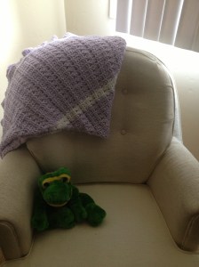 More of her nursery.  This chair has been passed around in our family...makes it even more special.