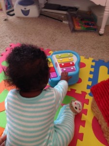 Such a big girl sitting up!
